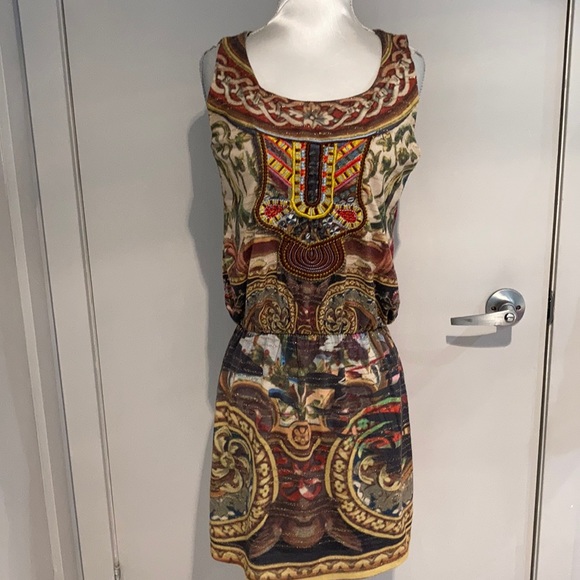 Desigual Dresses & Skirts - DESIGUAL Multicolored dress in shades of green, brown and gold Size Small